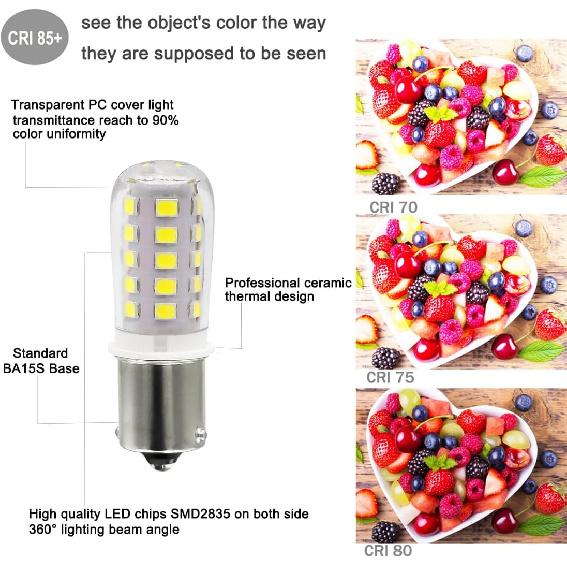 12V BA15S LED Bulb1156 1141 1003 7506 3W Bayonet Single Contact Base for RV Interior Camper Marine Boat Trailer, Outdoor Landscape Lighting, 6000K