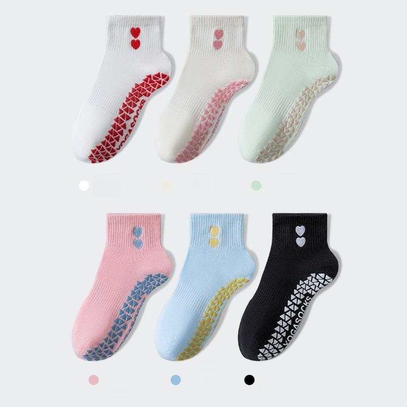Womens Professional Pilates Yoga Socks Non Slip Dot Grip Ankle Socks For Indoor Exercise Running Jumping Rope Fitness