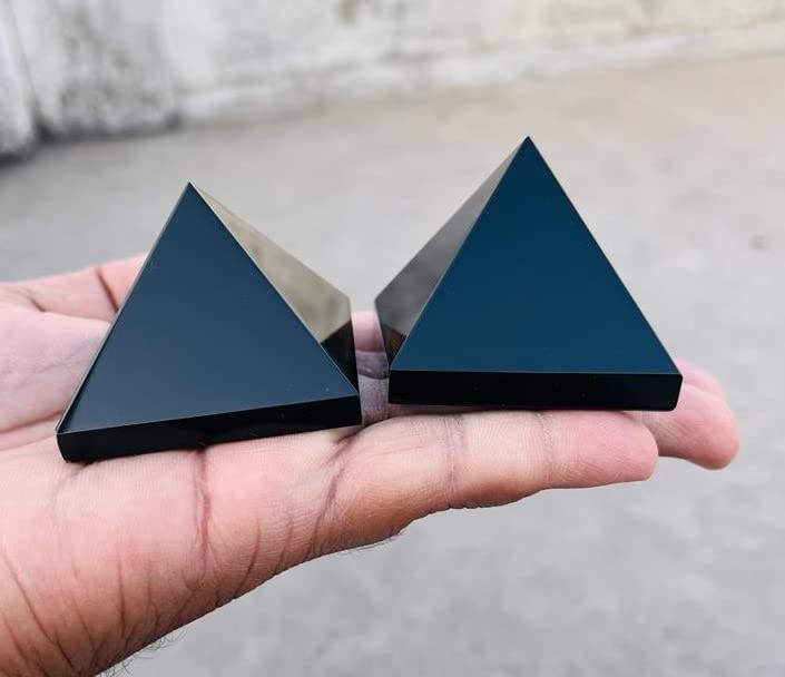 Black Tourmaline Pyramid Crystal Agate Gemstone