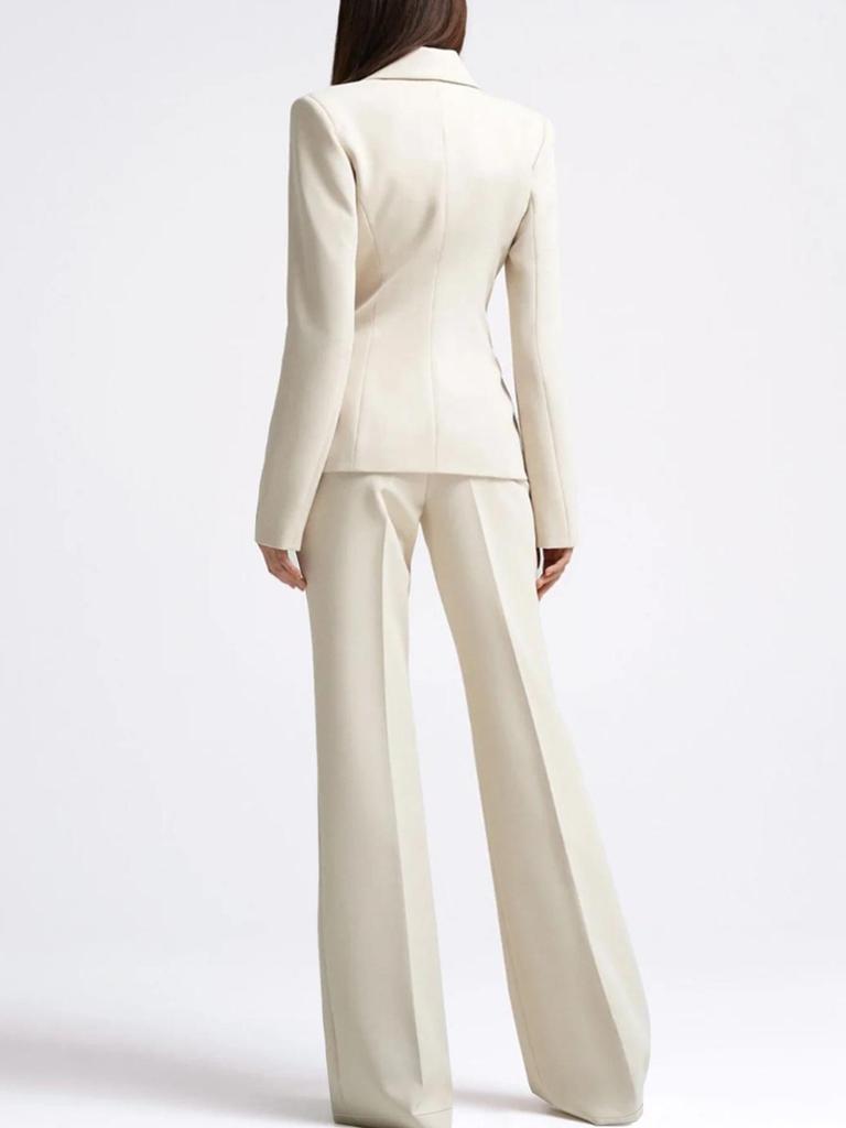 Autumn 2025 Slim Fit Two-Button Casual Suit Set In Solid Color