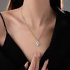 Square Necklace Zirconia Collarbone Chain Female Simple Water Drop Fashionable Jewelry Romantic Valentine's Day Gifts for Girlfriends