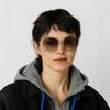 Gucci Horsebit Series Side Letter Engraving Vintage Square Sunglasses Women Sunglasses Brown GG0879S-002