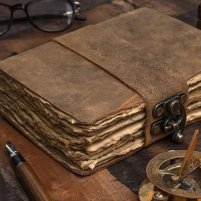 100 % echtes Leder Journal Notebook handgemachte Deckle Edge Baumwolle Papier Tagebuch