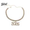 Lightweight Pendant Necklace 2026 Hip Hop Rhinestone Sparkling Bling Number