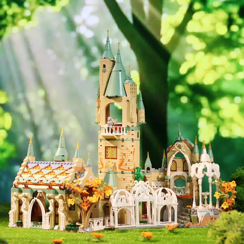 1555PCS Movie Lorded of Rings Green Shadow Castle  Rivendell House Building Blocks Model Assemble Bricks Toys Gift For Adult Kid