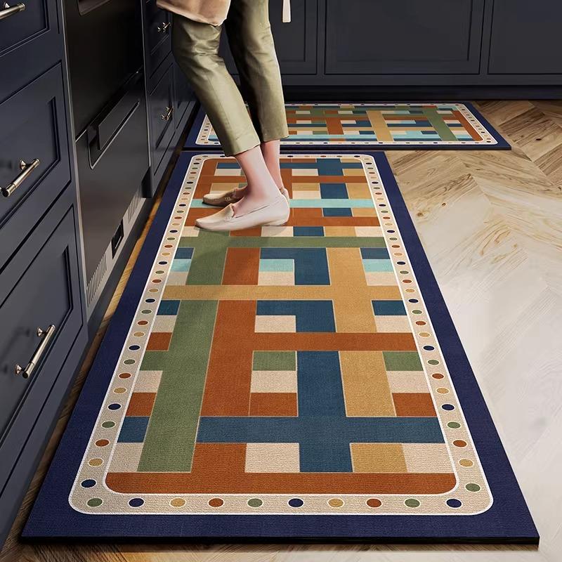 Kitchen Rug Long Carpet Absorbent Rug Non-slip Floor Mat American Style High-end Carpets Diatom Mud Mats Home Decoration Rugs