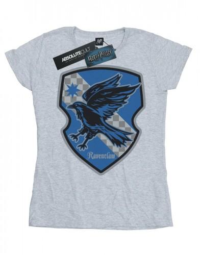 Harry Potter Women's White / Ravenclaw Crest Flat Cotton T-Shirt Xl
