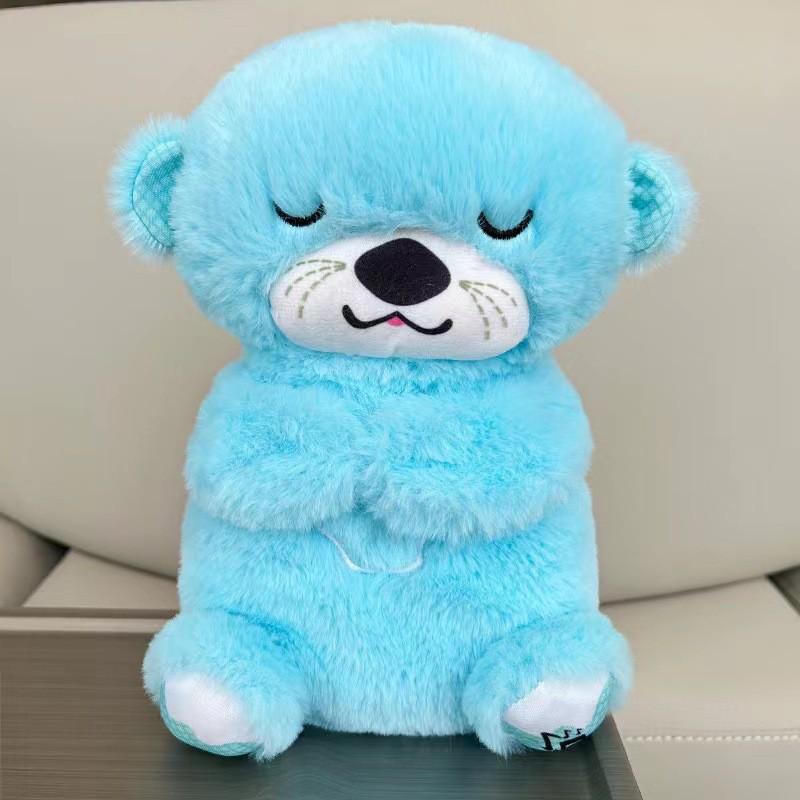 Cross-border Breathing Bear & Otter Stitch: Two-color Sound & Light Plush Animal Doll for Kids
