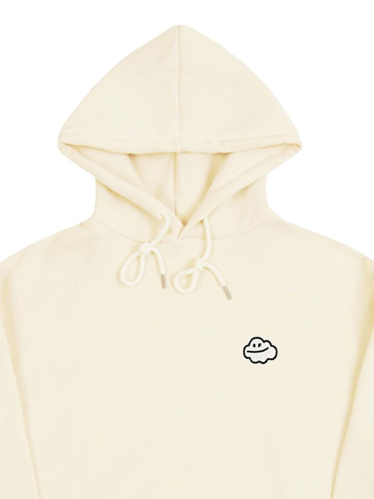 [Unisex] Cloud Smile Embroidered Hoodie_Cream