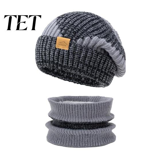 Winter Fashion Accessory for Ladies Hat Neck Warmer Set, Fleece Lined Knitted Hat, Thickened Warm Thermal Cold Weather Knit And Scarf Women Commuting