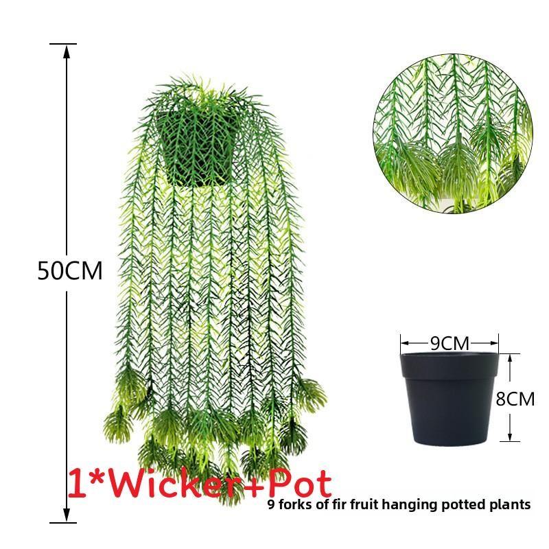 Faux Hanging Vine Plant With Green Leaves For Balcony And Party Decoration