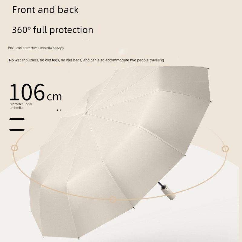 Automatic Folding Umbrella for Men, Enlarged, Reinforced, Thickened, Sturdy, Wind-Resistant, Dual-Use for Sun and Rain, Sunshade Umbrella