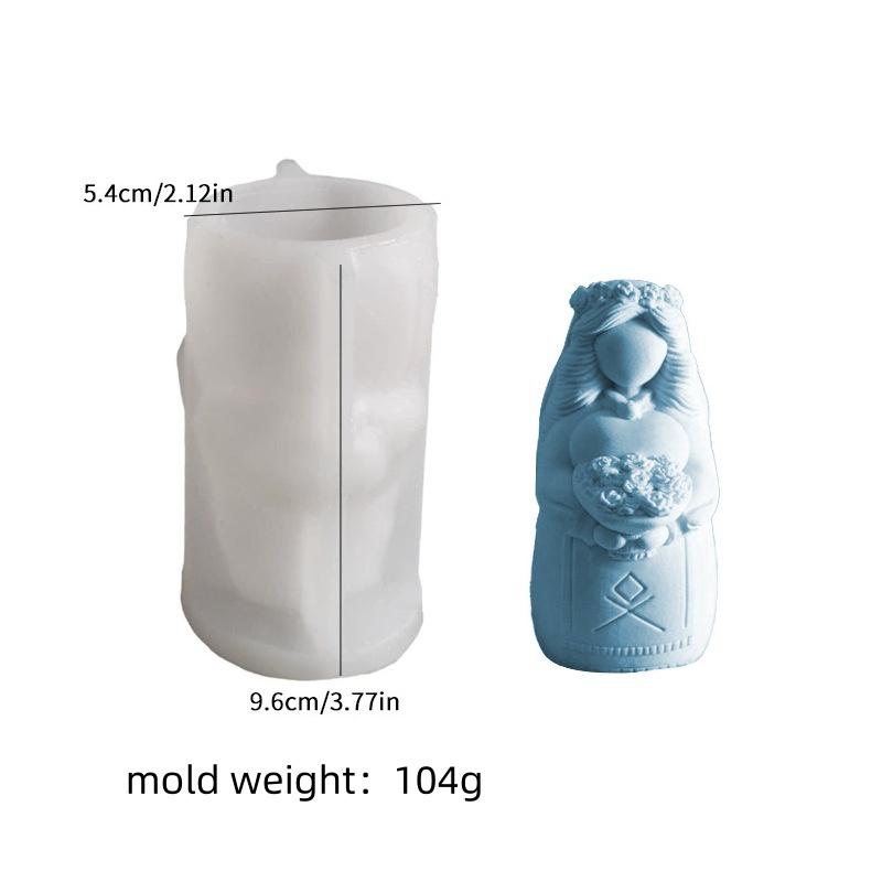 3D Santa Maria Silicone Candle Mold DIY Handheld Money Can Princess Portrait Gypsum Craft Soap Candle Mold Home Decoration