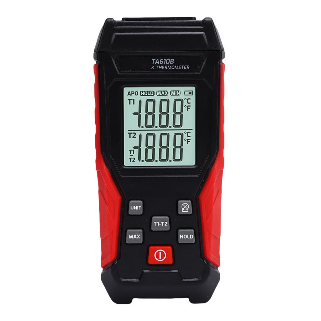 Digital K Type Thermometer with Probes 2 Channel Thermocouple Temperature Meter Backlit LCD Display Accurate Electronic