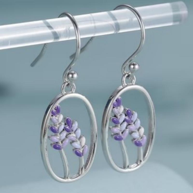 Schöne Lila Böhmische Florale Hängeohrringe für Damen Elegante Tägliche Schmuckaccessoires Perfekte Geburtstagsgeschenke
