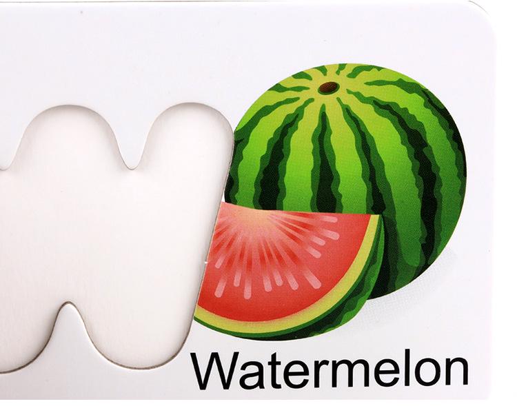 Wooden Montessori Fruits & Vegetables Alphabet Puzzle Cards for Early Childhood Education