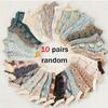 10 Pairs Vintage Jacquard Ankle Socks, Random Beautiful Patterns, Unique Charming Casual Socks