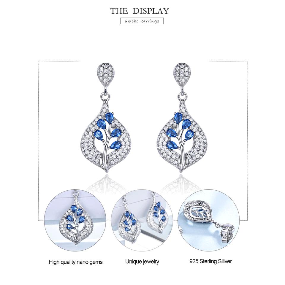 Umcho Clip-Ohrringe für Damen Smaragd Edelstein Jubiläum Geburtstag Valentinstag Schmuckgeschenke