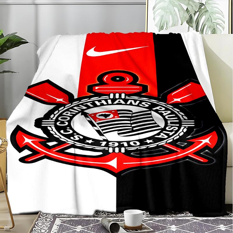 1PC Sport Club Football Crest Printed Soft Flannel Blanket Throw for Adult Bedroom Living Room Sofa Camping Travel Fan Gifts Christmas Gifts