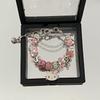 Braccialetto con Perline a Forma di Cuore Hello Kitty con Cristalli Scintillanti per Donne e Ragazze