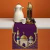 Ramadan Linen Table Runner Eid Mubarak Iftar Islamic Mosque Tablecloth Religious Festival Restaurant Home Decor Table Runner