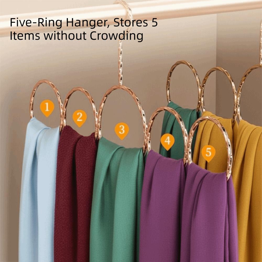 Holder High Manganese Steel Scarf Hanger Snag-Free Over Rod Rod Organizer 5 Loop Design Closet Storage Holder Home Organization