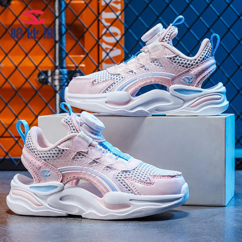 

Детская обувь, летняя, новинка, для мальчиков и девочек, сандалии для больших детей с вращающейся пряжкой, модная спортивная обувь 27