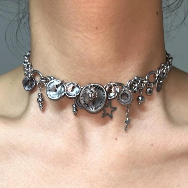 

Индивидуальность для небольшой группы, универсальный панк, ощущение ретро, ​​ожерелье с ключицей для тяжелой промышленности для женщин