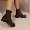 Women's Fall Winter Boots Round Toe Heel Pull- British Booties