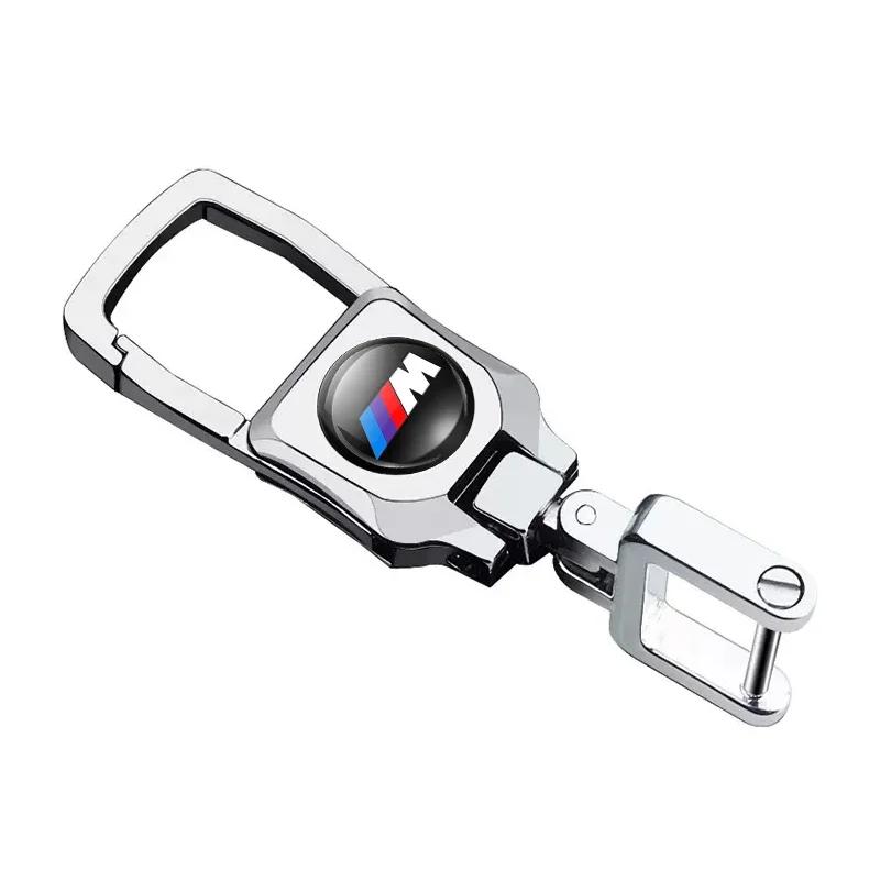 BAHY9 2025 Hot Metal Round Car Keychain Emblem KeyRing Pendant For BMW E46 E90 E60 F30 F10 E39 E36 F20 G30 G20 E87 E92 E91 E30 F11 F31