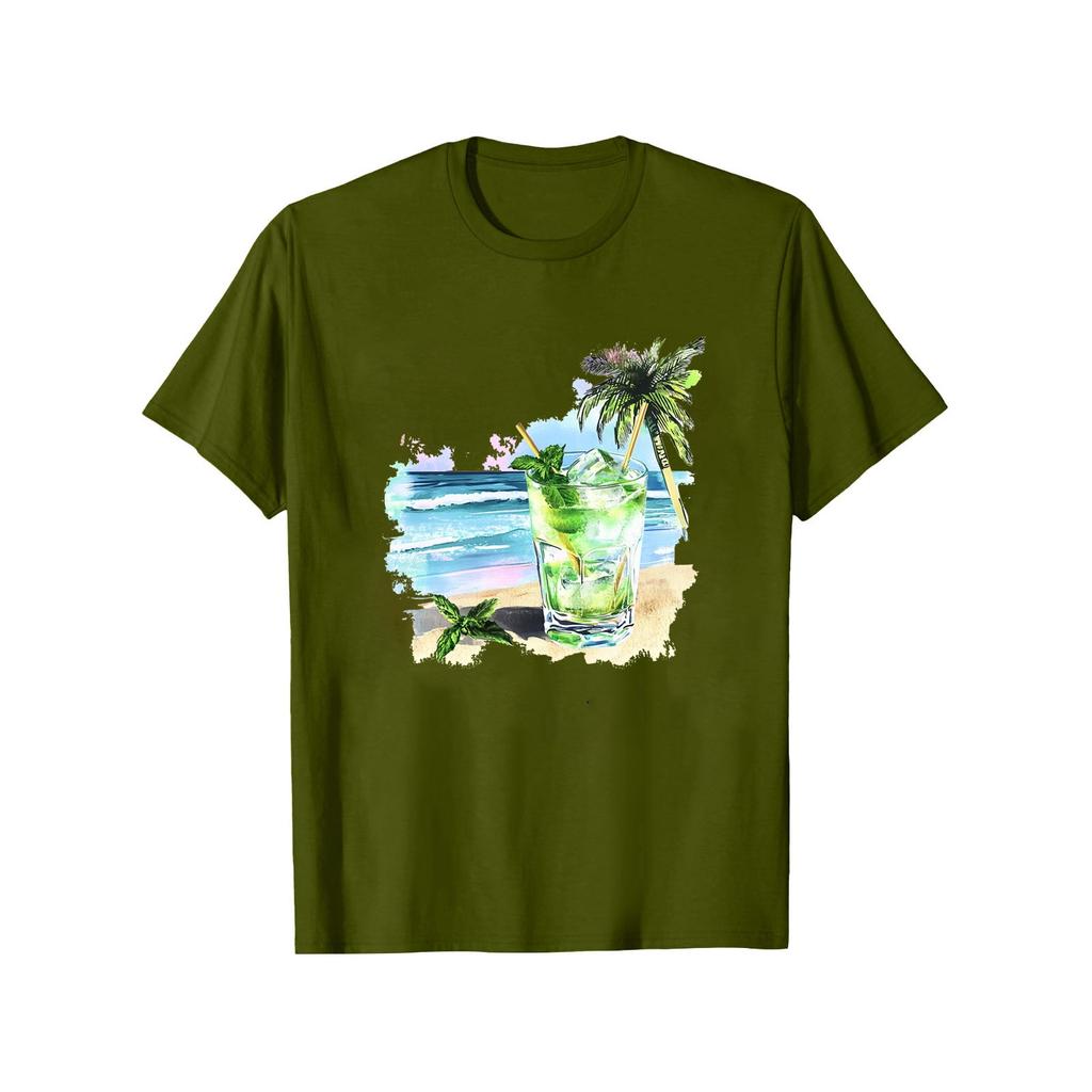 Women Fashion Printed Round Neck Short Sleeve T-Shirt Pullover Top