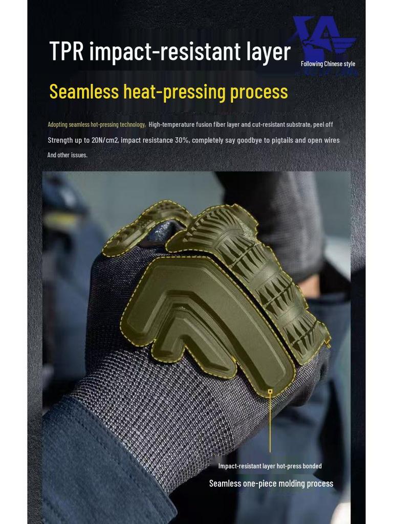 Level 5 Tactical Touchscreen Full Finger Cut-Resistant Gloves - Anti-Collision, Heat-Insulating, Non-Slip for Outdoor Sports