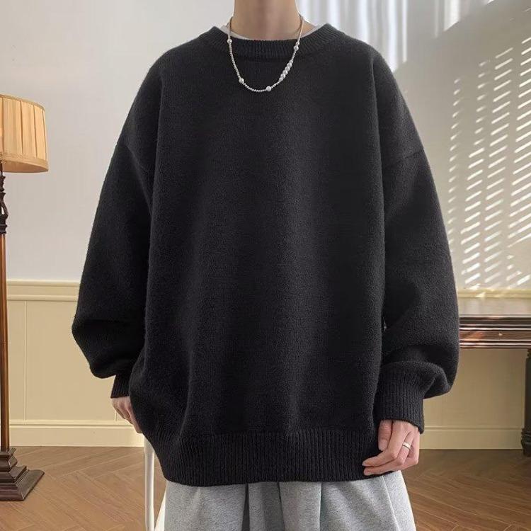 Korean Style Winter Pullovers for Men Autumn Winter Thickened Loose Sweaters Trendy Hong Kong Japanese Style