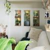 Artificial Green Plant Potted Plant Three-panel Painting, Background Beautification and Decorative Wall Stickers for Living Room and Dining Room