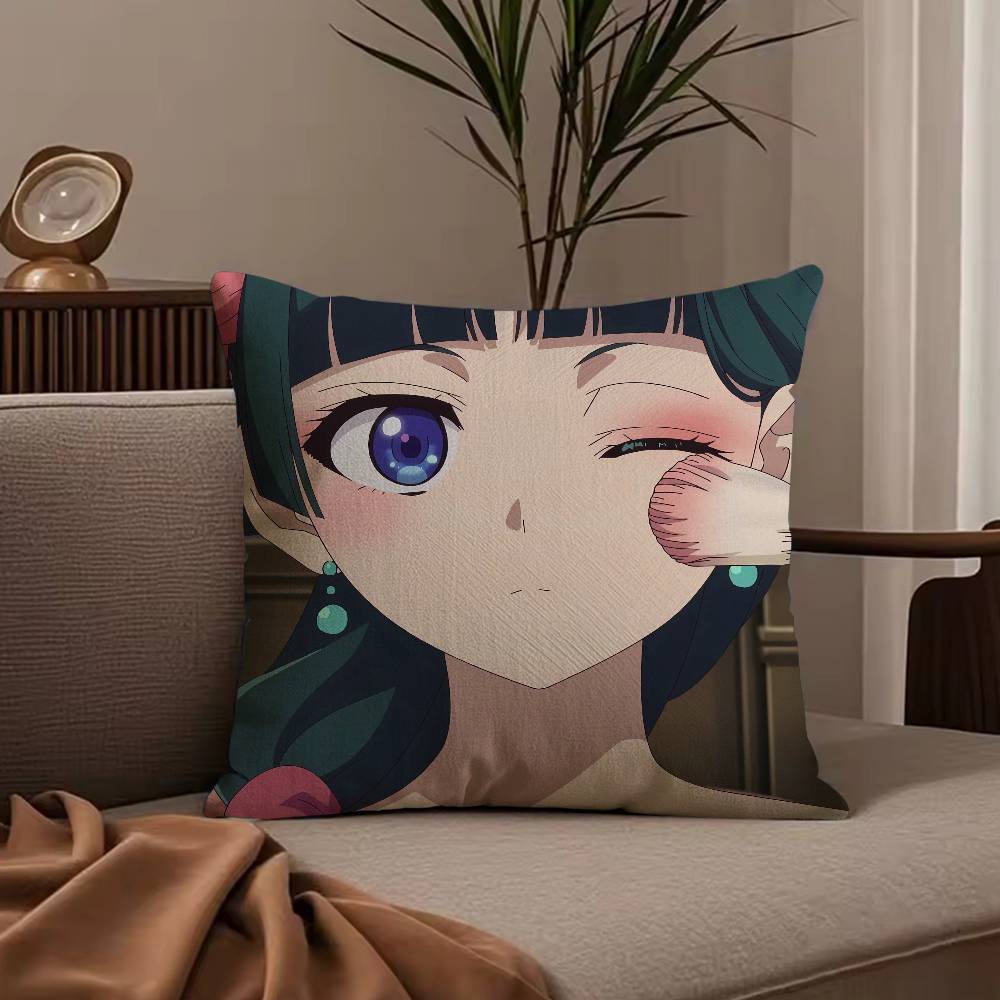 The a-Apothecary Diaries maomao Pillow Case Anti-dustmite Pillowcase Invisible zipper silky short plush Sofa cushion cover