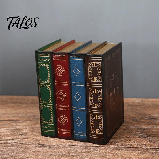 Talos Fake Book Decoration Ornaments, Flip-Top Hollow Storage Design, Vintage Style Decorative Box, for Coffee Table, Bookshelf Display