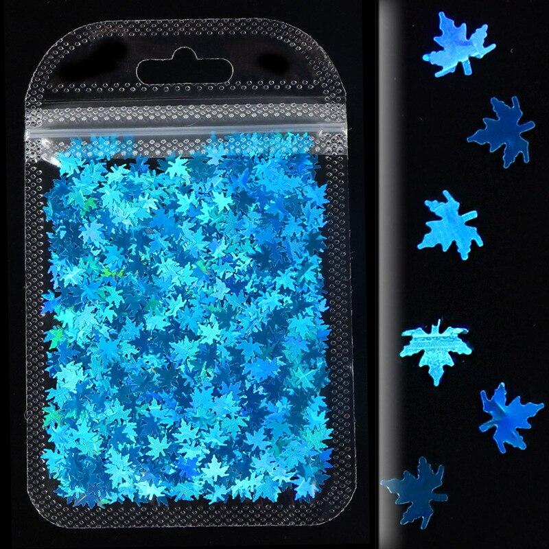 

1 пакетик, кленовый лист, блестки для ногтей, голографический блеск, блестящие чешуйки для ногтей, украшение для ногтей