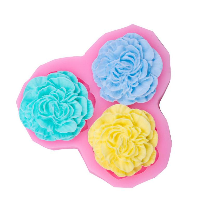 3D Flower Cake Mold Peony Flower Silicone Mold Cake Candy Baking Mold Chocolate Ice Cube Mold Kitchen Dessert Baking Tool