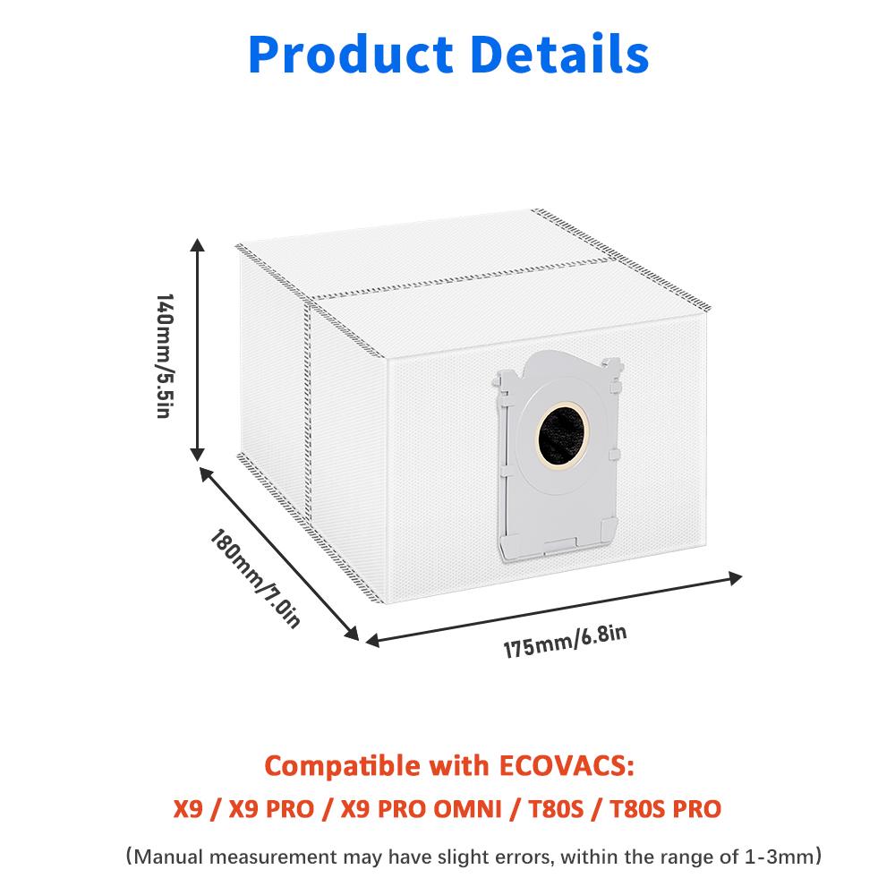 Dust Bag For Ecovacs Deebot X8 X9 PRO OMNI T50 PRO OMNI T50 OMNI T50 MAX PRO OMNI T80 PRO OMNI T80 OMNI Yeedi S14 Plus Parts