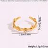 Colorful European & American Irregular Titanium Steel Open Ring with Non-Fading Diamond-Set