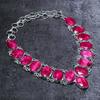 Ruby(Simulated) Gemstone 925 Sterling Silver Jewelry Necklace 18"