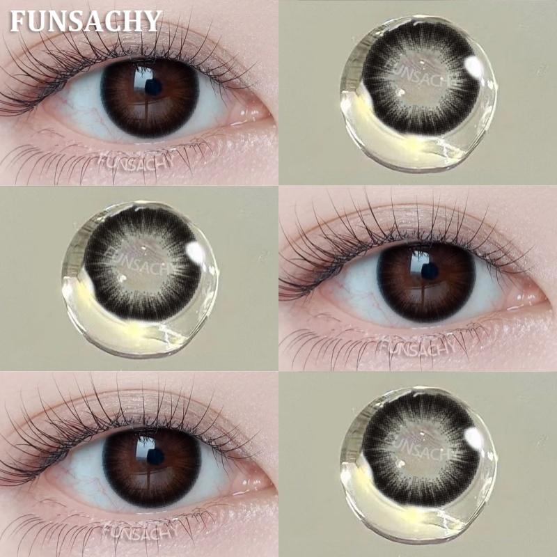 FUNSACHY Brown Korean Lenses Colored Contact Lenses For Eyes Fashion Lens Beautiful Pupil Yearly Use Natural Gray Eye Contacts