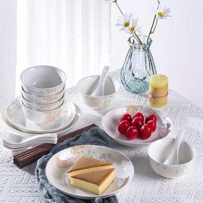 Airest Dreamy Flower Shadow 22-Piece Ceramic Dinnerware Set