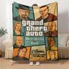 1pc Grand Theft Auto Soft Flannel Blanket with Designer Print A cozy blanket for all seasons, perfect for the couch, bed, office