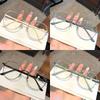 Modische Damenbrille Legierung Beliebte Quadratische Brille Ultraleicht Trendig Koreanisch Transparentes Gestell Metallbrille