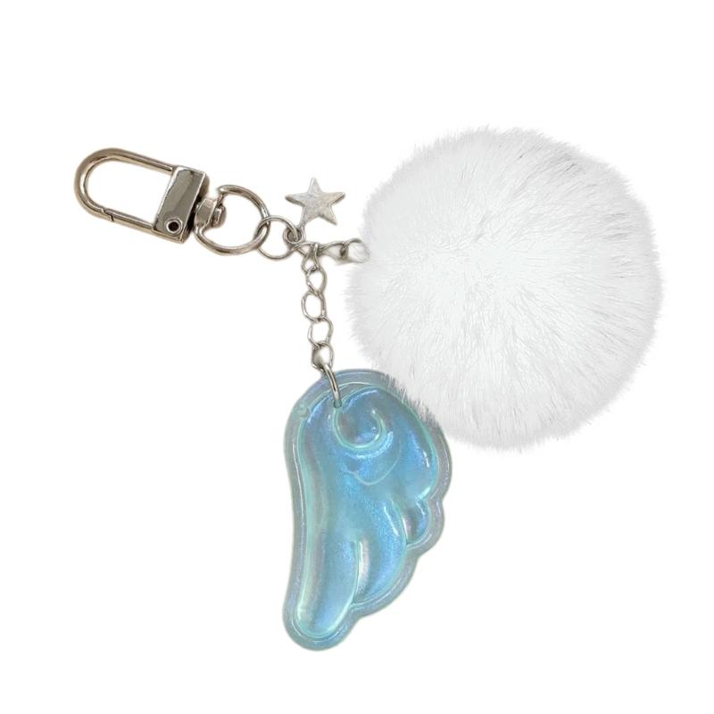 Cute Angel Star Keychain Key Accessory Practical Key Holder Cartoon Key Jewelry Alloy Texture Suitable for Woman Girls