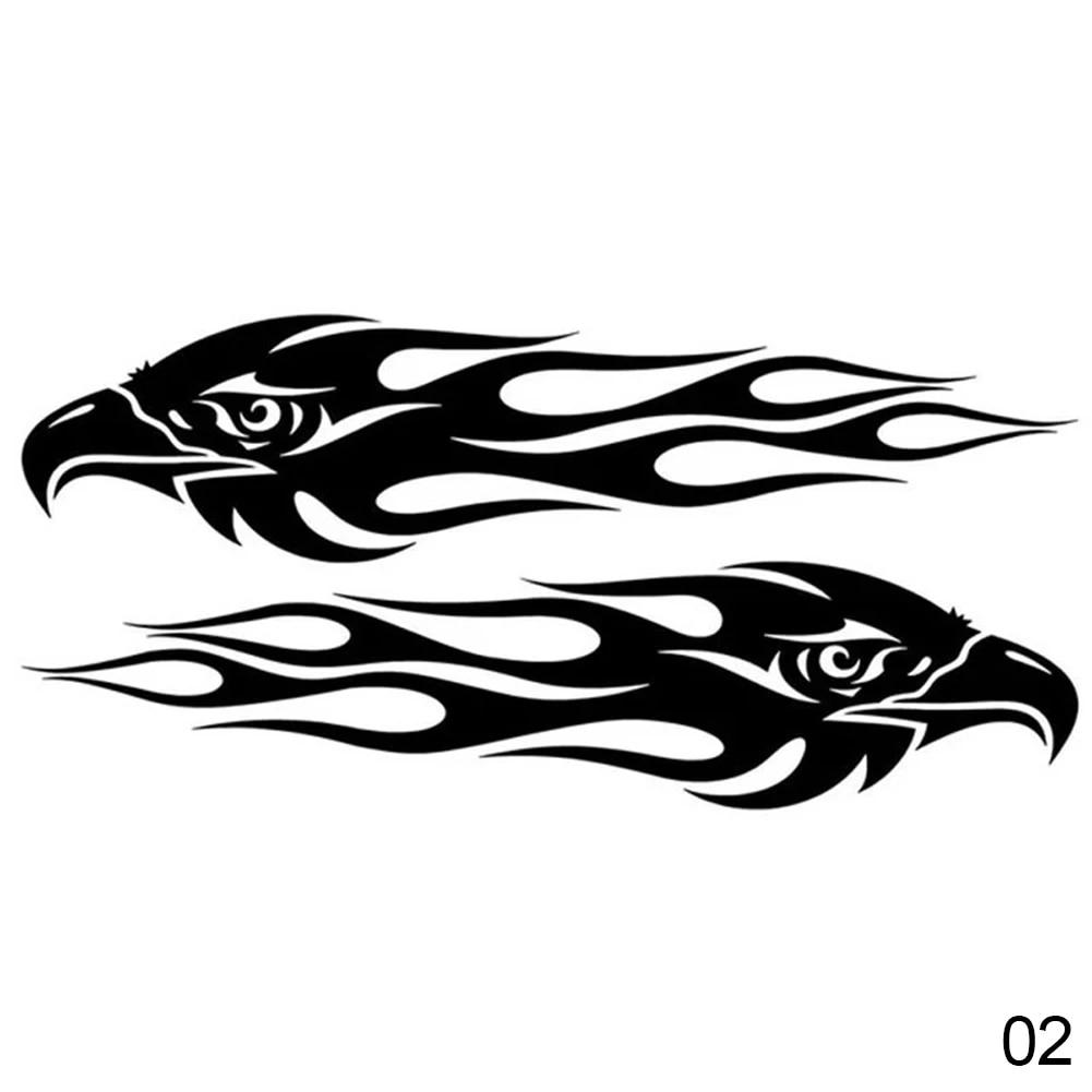 Benutzerdefinierte Autoaufkleber DIY Kit Adler Flamme Muster Reflektierende Roller Coole Aufkleber Logo Reflektierende Styling 2 Stk