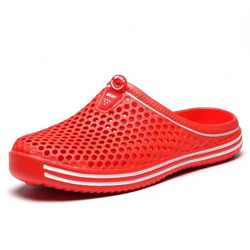 Mens Slippers Beach Shoes Unisex Hollow Outdoor Casual Men Beach Sandal Flip Flops Shoes Non-slip Size 36-45 Mens Slippers