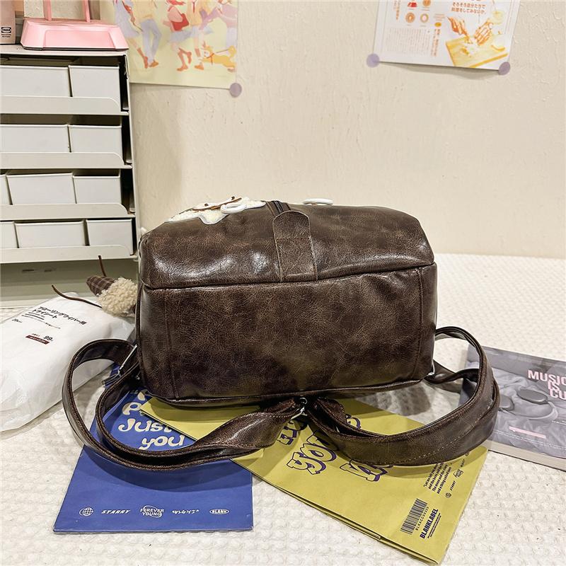 Vintage College Rucksack Bestickter Rucksack Große Kapazität Studenten Schultasche
