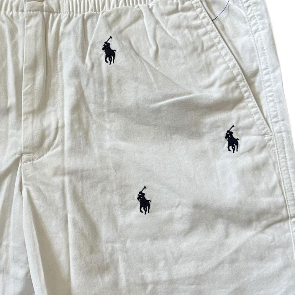 Polo Ralph Lauren SS24 Pony Embroidered Mid-Rise Straight Leg Shorts Kids Shorts White 323791759-001